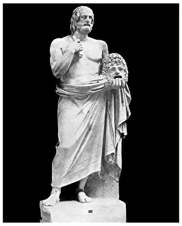 Dramatic unities: Euripides, Greek playwright, 5th century BC (1956). Artist: Unknown Dramatic unities: Euripides, Greek playwright, 5th century BC (1956). Artist: Unknown