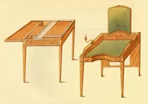 Interior Design Gallery: Dressing table and folding table, 1787, (1946). Creator: Unknown