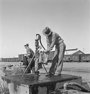 Drinking water for the whole town, also for the... Tulelake, Siskiyou County, California, 1939. Creator: Dorothea Lange