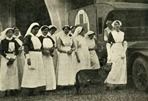 Ambulance Collection: The Duchess of Westminster with nurses, Le Touquet, First World War, 1914, (c1920)