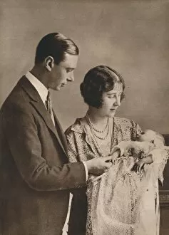 The Duke and Duchess of York at the christening of Princess Elizabeth, 1926