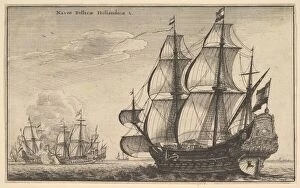 Cannons Collection: Dutch Warships (Naves BellicaeHollandicae), 1647. Creator: Wenceslaus Hollar
