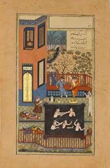 The Eavesdropper, Folio 47r from a Haft Paikar (Seven Portraits) of the Khamsa..., ca The Eavesdropper, Folio 47r from a Haft Paikar (Seven Portraits) of the Khamsa..., ca