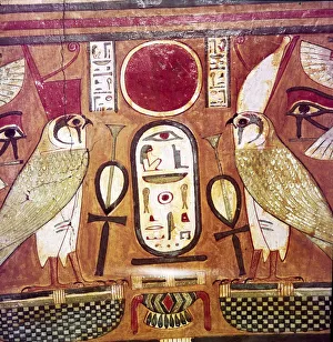 Detail of Egyptian coffin of Priestess of Amen-Ra, Cartouche of Osiris, c950BC-900BC Detail of Egyptian coffin of Priestess of Amen-Ra, Cartouche of Osiris, c950BC-900BC