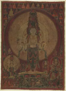 Prints of Eleven-Headed, Thousand-Armed Bodhisattva of Compassion (Avalokiteshvara), c. 1500. The figures 1, 000 arms surround the central figure like a radiating halo Cleveland Prints: Eleven-Headed, Thousand-Armed Avalokiteshvara Print, c. 1500