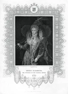Elizabeth I of England, (19th century).Artist: William Thomas Fry Elizabeth I of England, (19th century).Artist: William Thomas Fry