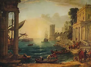 The Embarkation of the Queen of Sheba, 1648, (c1915). Artist: Claude Lorrain The Embarkation of the Queen of Sheba, 1648, (c1915). Artist: Claude Lorrain