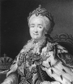 Empress Catherine the Great of Russia, 1836.Artist: R Woodman Empress Catherine the Great of Russia, 1836.Artist: R Woodman