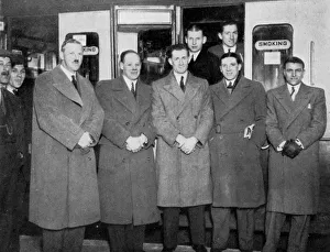En route for Wolverhampton for the England v Wales football match, 1936. Artist: Keystone En route for Wolverhampton for the England v Wales football match, 1936. Artist: Keystone