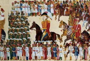 English grandee of the East India Company riding in an Indian procession, 1825-1830 English grandee of the East India Company riding in an Indian procession, 1825-1830
