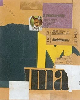 Paintings Collection: Entrance Ticket (Mz 456), 1922. Artist: Schwitters, Kurt (1887-1948)