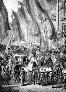 Entry of Archduke John of Austria in Frankfurt on 11 July 1848, 1848. Artist: Anonymous Entry of Archduke John of Austria in Frankfurt on 11 July 1848, 1848. Artist: Anonymous