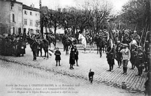 Entry of the French Foreign Legion into Chateau-Salins, Moselle, France, 17 November 1918 Entry of the French Foreign Legion into Chateau-Salins, Moselle, France, 17 November 1918