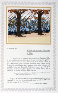 The entry of French troops into Metz, 19th November 1918, (1919). Artist: Andre Helle The entry of French troops into Metz, 19th November 1918, (1919). Artist: Andre Helle