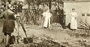Eugene Lauste recording the first combined moving image and sound, c1905, (1935) Eugene Lauste recording the first combined moving image and sound, c1905, (1935)