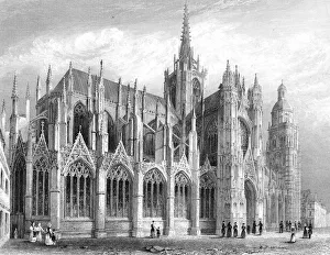 Evreux Cathedral, Evreux, France, 1836.Artist: Benjamin Winkles Evreux Cathedral, Evreux, France, 1836.Artist: Benjamin Winkles