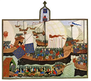 Images Dated 9th August 2006: The Expedition of the French and Genoese to Barbary, 15th Century.Artist