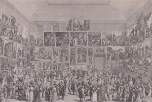 Exposition au Salon du Louvre en 1787. Creator: Pietro Antonio Martini Exposition au Salon du Louvre en 1787. Creator: Pietro Antonio Martini