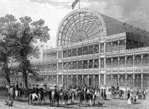 Palaces Collection: Exterior of the north transept of the Crystal Palace, London, built for the Great Exhibition, 1851