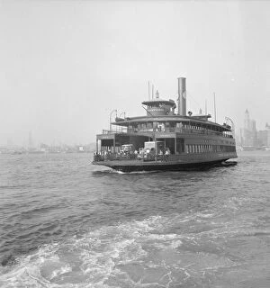 Car Ferry Collection: Ferry boats still transport some of the traffic between New York City and Jersey, 1939