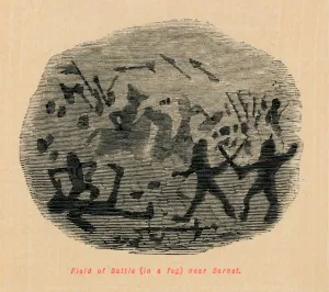 Field of Battle (in a fog) near Barnet, . Artist: John Leech Field of Battle (in a fog) near Barnet, . Artist: John Leech