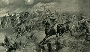 The Fight at Brakenlaagte: Boers Charging, 1902. Creator: John Charlton The Fight at Brakenlaagte: Boers Charging, 1902. Creator: John Charlton