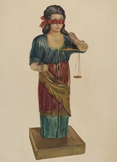 Figure of Justice, c. 1938. Creator: Elmer R. Kottcamp Figure of Justice, c. 1938. Creator: Elmer R. Kottcamp