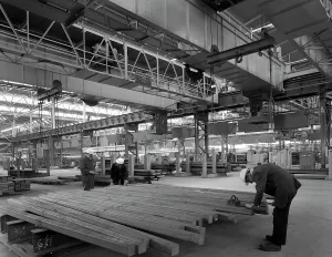 Finished steel in a warehouse, Sheffield, South Yorkshire, 1963. Artist: Michael Walters Finished steel in a warehouse, Sheffield, South Yorkshire, 1963. Artist: Michael Walters