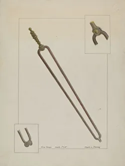 Fire Tongs, c. 1937. Creator: Clyde L. Cheney Fire Tongs, c. 1937. Creator: Clyde L. Cheney