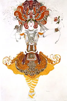 The Firebird, costume design for Tamara Karsavina in Stravinskys ballet The Firebird, 1910. Artist: Leon Bakst The Firebird, costume design for Tamara Karsavina in Stravinskys ballet The Firebird, 1910. Artist: Leon Bakst