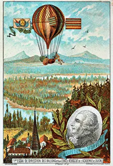 First attempt by Guyton de Morveau to direct a balloon, Dijon, France, 1784 (1890s) First attempt by Guyton de Morveau to direct a balloon, Dijon, France, 1784 (1890s)