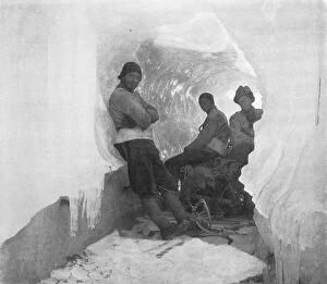 South Pole Gallery: The First Western Party in a Natural Ice-Tunnel, c1911, (1913). Artist: T Griffith Taylor