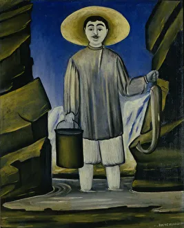 Fisherman among the rocks, 1906. Artist: Pirosmani, Niko (1862-1918) Fisherman among the rocks, 1906. Artist: Pirosmani, Niko (1862-1918)