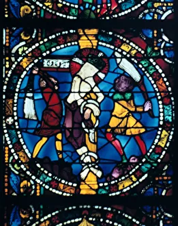 The Flagellation, stained glass, Chartres Cathedral, France, 1194-1260 The Flagellation, stained glass, Chartres Cathedral, France, 1194-1260