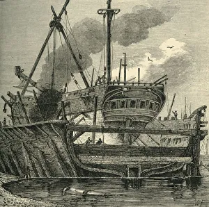 Floating Dock, Deptford (1820), (c1878). Creator: Unknown Floating Dock, Deptford (1820), (c1878). Creator: Unknown