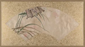 Flowers (pink and white) and Leaves, Clappers, late 19th century. Creator: Shibata Zeshin Flowers (pink and white) and Leaves, Clappers, late 19th century. Creator: Shibata Zeshin