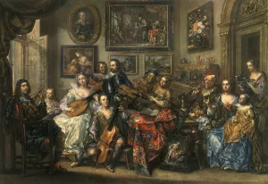 Flute, lute, cello and violin; Johann Georg Platzer (1704-1761), 1948. Artist Flute, lute, cello and violin; Johann Georg Platzer (1704-1761), 1948. Artist