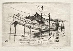 Footbridge, Bridgeport, Connecticut. Creator: John Henry Twachtman (American, 1853-1902) Footbridge, Bridgeport, Connecticut. Creator: John Henry Twachtman (American, 1853-1902)