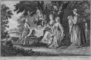 The Fortune Teller on Casting the Coffee Grounds, from an Original Design at Vaux-hall The Fortune Teller on Casting the Coffee Grounds, from an Original Design at Vaux-hall