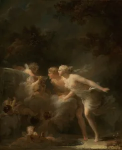 The Fountain of Love, c. 1785. Artist: Fragonard, Jean Honore (1732-1806) The Fountain of Love, c. 1785. Artist: Fragonard, Jean Honore (1732-1806)