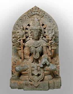 Four-Armed Sarasvati, Goddess of Learning, Seated in Lotus Position