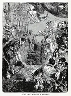 Francis Drake Knighted by Elizabeth, 1882. Artist: Anonymous Francis Drake Knighted by Elizabeth, 1882. Artist: Anonymous