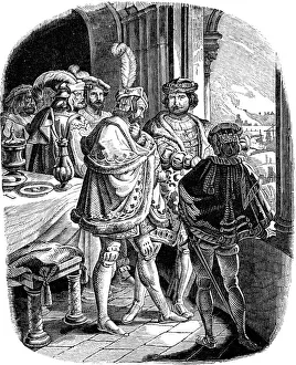 Frederick I Meal in Heidelberg Castle 1462 (Illustration from the Geschichte des Frederick I Meal in Heidelberg Castle 1462 (Illustration from the Geschichte des