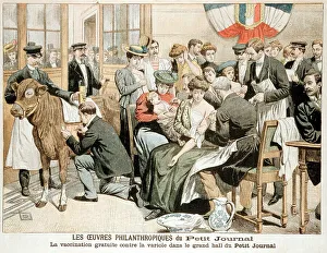 Free Smallpox vaccination clinic on premises of French newspaper, Paris Free Smallpox vaccination clinic on premises of French newspaper, Paris