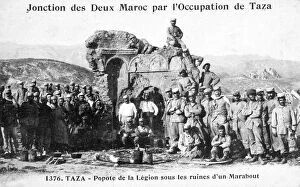French Foreign Legion by some Marabout ruins, Taza, Morocco, 1904