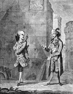 Images Dated 31st October 2006: A French Petit Maitre and his Valet, late 18th century.Artist: Charles Grignion