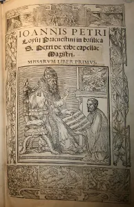 Frontispiece of the Missarum Liber primus by Giovanni Pierluigi da Palestrina Frontispiece of the Missarum Liber primus by Giovanni Pierluigi da Palestrina