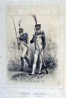 Images Dated 13th December 2005: Fusilier Grenadier and Fusilier Chasseurs, 1859. Artist: Auguste Raffet