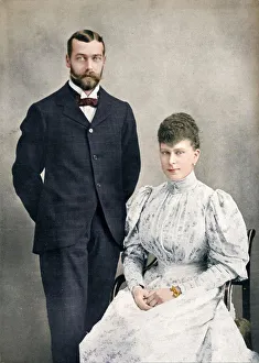 The future King George V and Queen Mary shortly after their marriage, 1893 (1911) The future King George V and Queen Mary shortly after their marriage, 1893 (1911)