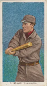 G. Brown, Washington, American League, from the White Border series (T206) for the Amer G. Brown, Washington, American League, from the White Border series (T206) for the Amer